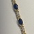  YG 14kt 10.52g Bracelet 7.5" w/ Blue Stns & Dias 