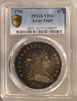 1798 $1 Large Eagle - PCGS Graded VF30
