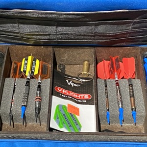  4 Sets of Darts in Blue Case w/ Accessories
