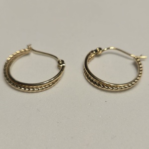  YG 14kt 0.95g Earrings Dual Hoop 