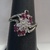  WG 14kt 4.08g Ring w/ Diamond Flower w/ 6 Marq Rubies - S6    (Consignment#6)(N