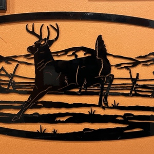  Wall Decor 60" w x 23" h - Metal Art - Deer Scene
