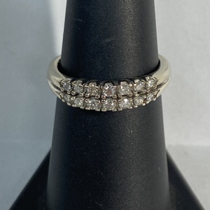  WG 14kt 3.10g Ring Double Row Dias - S7 