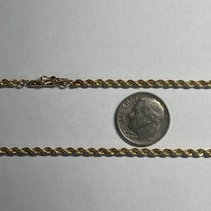  YG 14kt 12.18g Chain 24" 2.5mm Rope