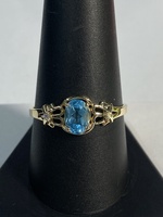  YG 14kt 2.17g Ring W/ Teal Stn - S10