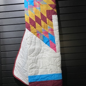  Star Quilt King - Blue/Pink/Maroon/ Brown 