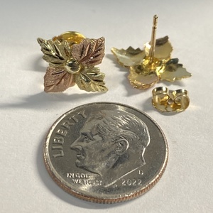  BHG 10kt 1.10g Earrings Studs - 4 Leaves 
