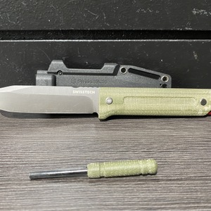 Swiss Tech Stahlern Knife w/ Sharpener & Sheath In Box 