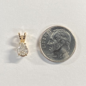  YG 14kt 0.64g Pendant 50pt Tear Drop - No Chain 
