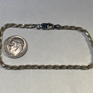  Silver 925 5.27g Bracelet 7" Rope