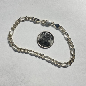  Silver 925 6.50g Bracelet 7" Figaro Link