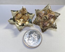  BHG 10kt 5.04g Earrings 6 Pointed Star w/ Many Leaves