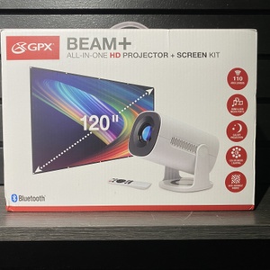 GPX BEAM + Projector 120" w/ Screen In Box 