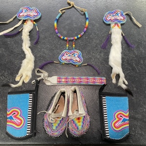  Beadwork Light Blue/Red Children's Dancing Outfit 