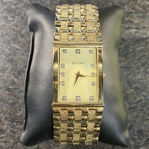 Bulova 97F52 Quartz Gold Colored - Rectangle Face