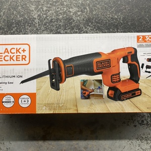 Black+Decker Reciprocal Saw 20V w/ Battery & Charger In Box 