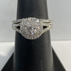  WG 14kt 6.34g Ring Bridal w/ 25pt Dia Halo Set Dia - S7