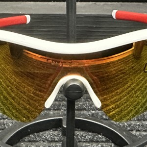 Oakley Radar Sunglasses White Frame - Ruby Lenses - Fire Iridium Lens in Case